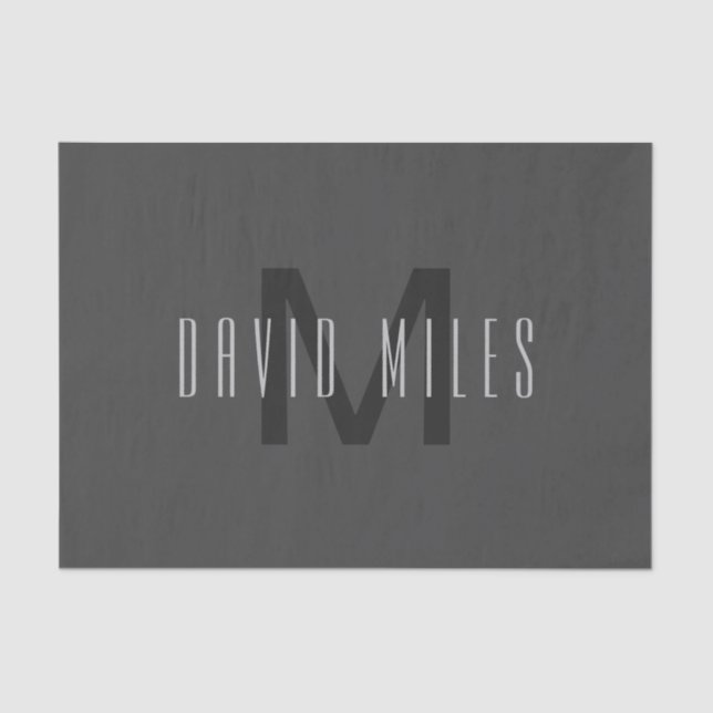 Papier Mousseline Design Monogramme minimaliste moderne modifiable g (Recto)