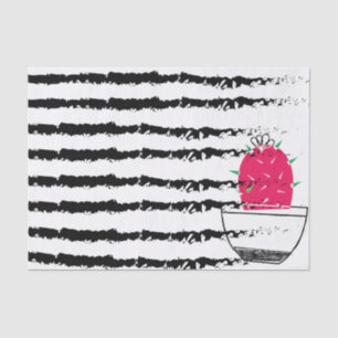 Papier Mousseline Design motif rayé Cactus rose