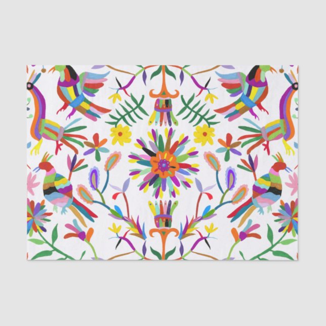 Papier Mousseline Design Otomi moderne II (Recto)