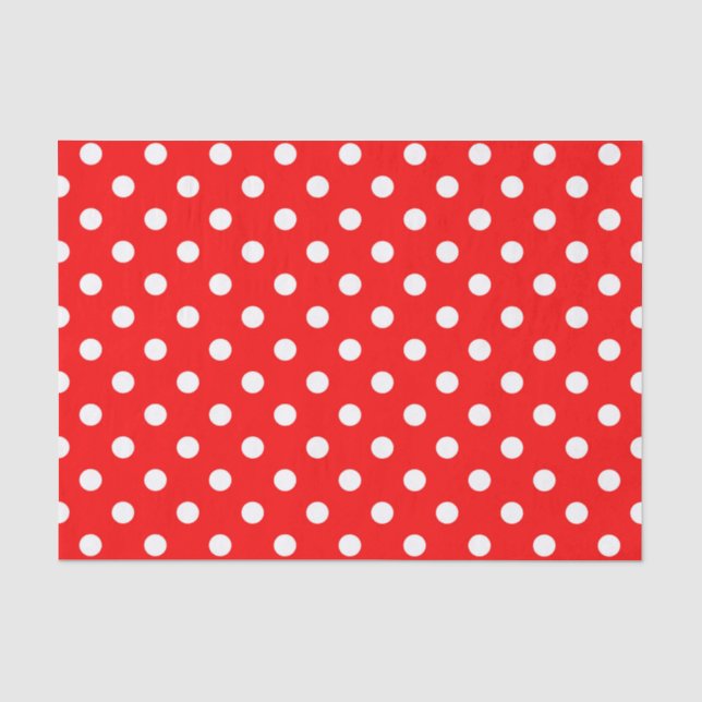 Papier Mousseline Design Pois blanc rouge (Recto)