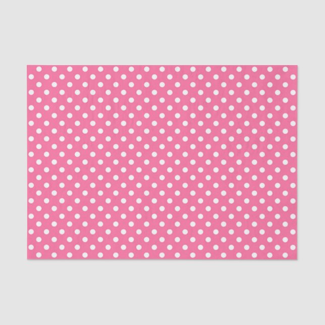 Papier Mousseline Design Pois rose blanc (Recto)