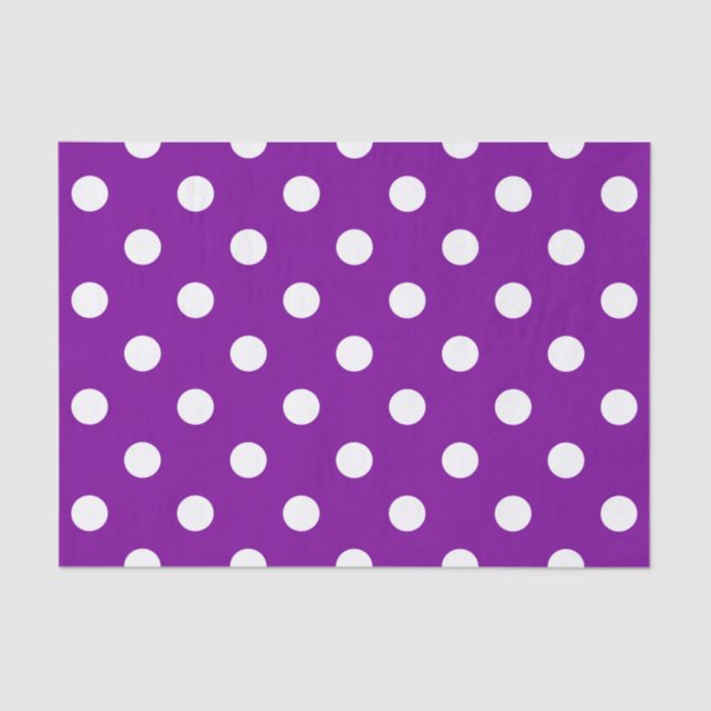 Papier Mousseline Design Pois violet blanc (Recto)