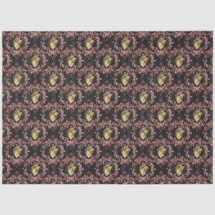 Papier Mousseline Design rose et or Steampunk Series 31