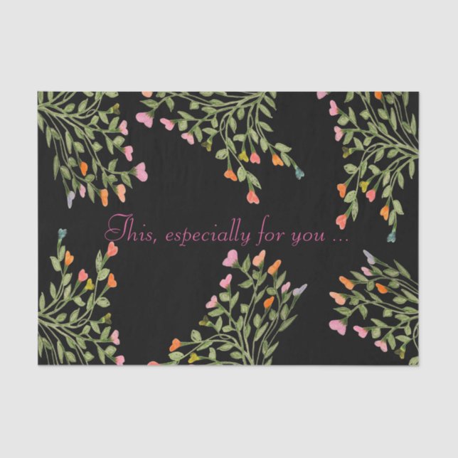 Papier Mousseline Designer Floral Heart (Recto)