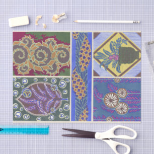 Papier Mousseline Designs floraux vintages   Émile-Allain Séguy