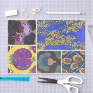 Papier Mousseline Designs floraux vintages   Émile-Allain Séguy