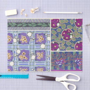 Papier Mousseline Designs floraux vintages   Émile-Allain Séguy