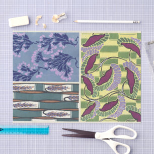 Papier Mousseline Designs floraux vintages   Émile-Allain Séguy