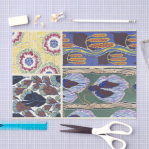 Papier Mousseline Designs floraux vintages Émile-Allain Séguy