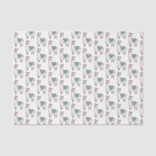 Papier Mousseline dessin animé de llama alpaga souriant