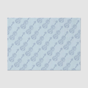 Papier Mousseline Dessin au trait bleu violon