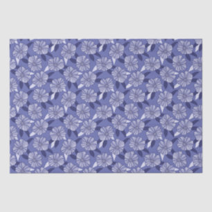 Papier Mousseline Dessin au trait floral de pervenche