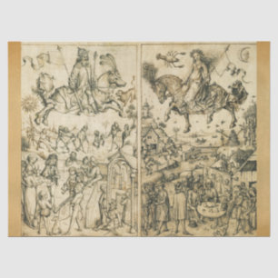 Papier Mousseline Dessin blanc noir antique d'astrologie du SOLEIL