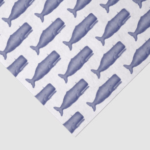 Papier Mousseline Dessin de baleine vintage du 19e siècle N