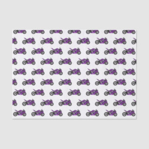 Papier Mousseline Dessin de moto de sport violet
