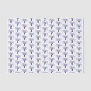 Papier Mousseline Dessin de pieuvre stylisé vintage #8 bleu