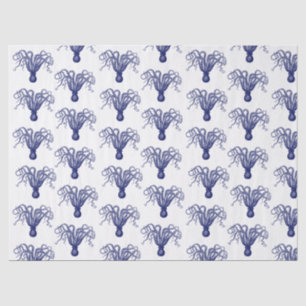 Papier Mousseline Dessin de pieuvre stylisé vintage couleur DIY #8 b