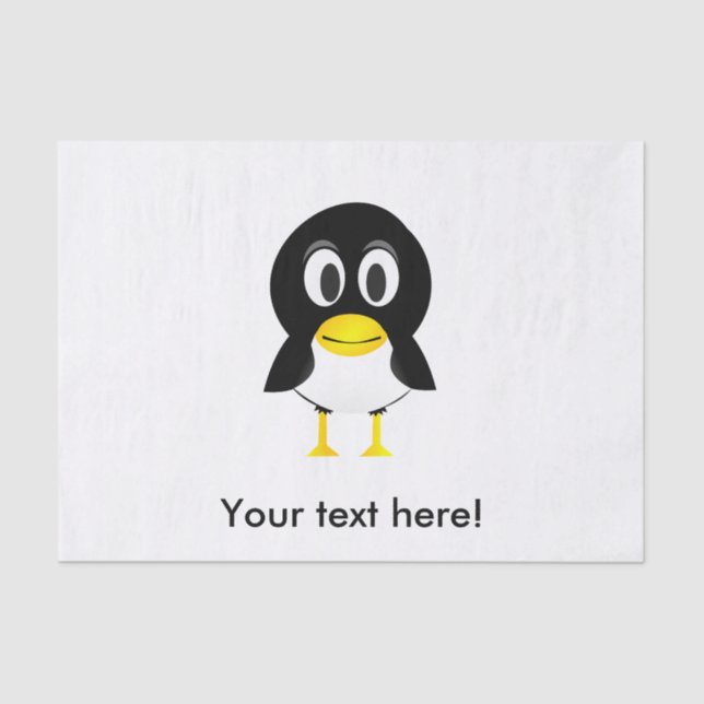 Papier Mousseline Dessin de pingouin pour bébé (Recto)