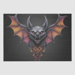 Papier Mousseline Dessin d'encre de chauve-souris effrayant, papier