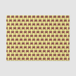 Papier Mousseline Dessin DIY Crabe Noir Rouge Vintage #1 Fond Jaune