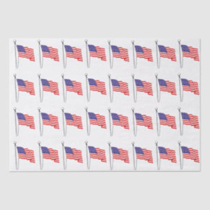 Papier Mousseline Dessin du drapeau américain qui flotte #1