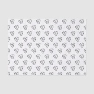 Papier Mousseline dessin pitbull simple amoureux des chiens noir bla