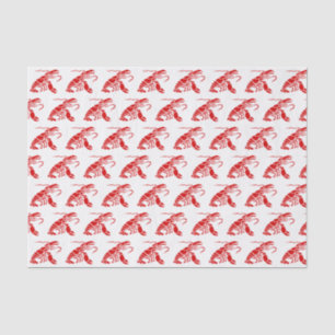 Papier Mousseline Dessin Silhouette de homard #1 Rouge