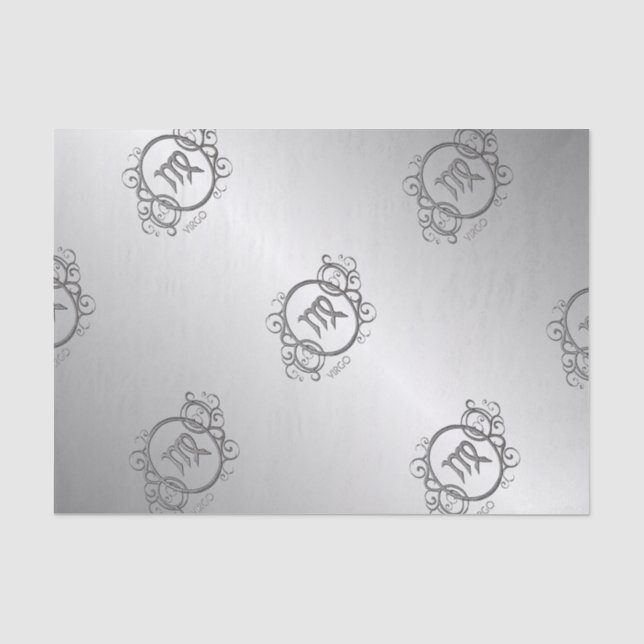 Papier Mousseline Dessin Vierge Zodiaque Argent (Recto)