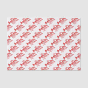 Papier Mousseline Dessin Vintage Red Lobster #1