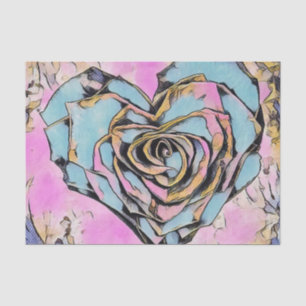 Papier Mousseline Dessin Whimsical joli coeur coloré