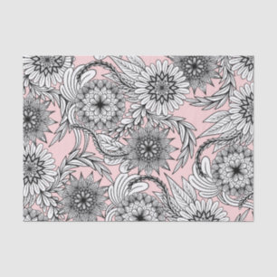 Papier Mousseline Dessins floraux roses modernes