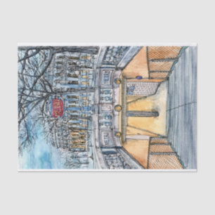 Papier Mousseline Destinations Aquarelle Vintage entrée du métro
