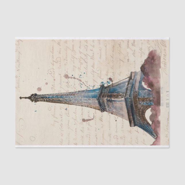 Papier Mousseline Destinations | Lettres De La Tour Eiffel (Recto)