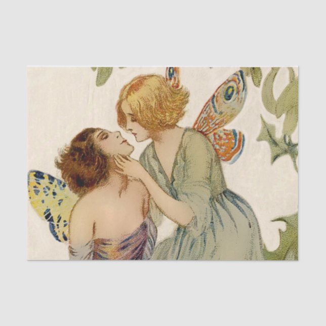 Papier Mousseline « Deux fées papillons » par Erich Schutz (Recto)