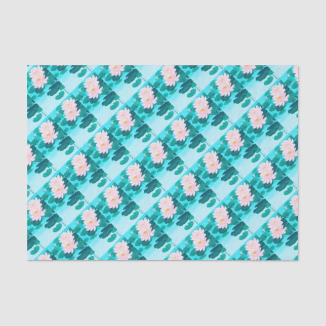 Papier Mousseline Deux Lotus Flowers (Recto)