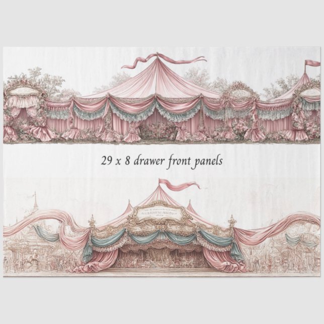 Papier Mousseline Devantures de tiroirs en découpage Rococo Tentes d (Recto)
