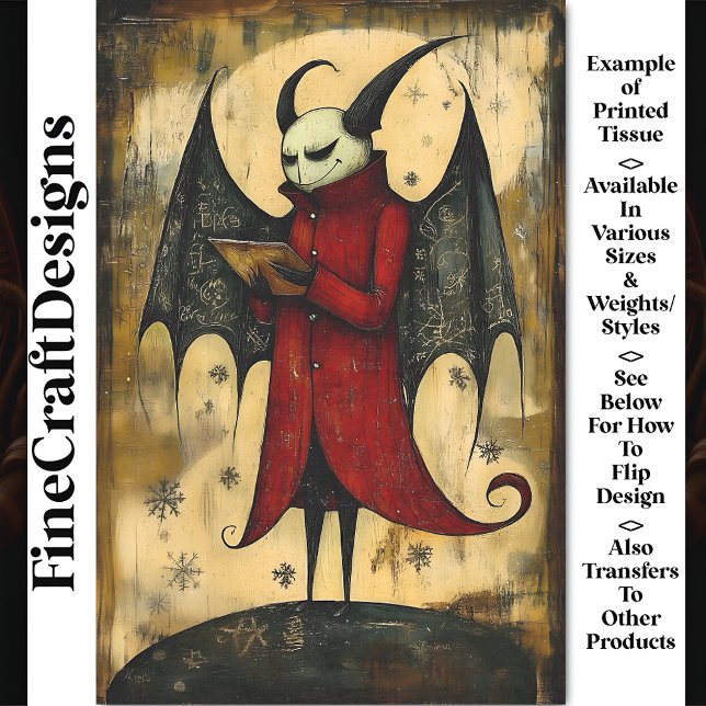 Papier Mousseline Diable Gothique Vampire + Corne + Ailes BB5 Découp (Créateur téléchargé)