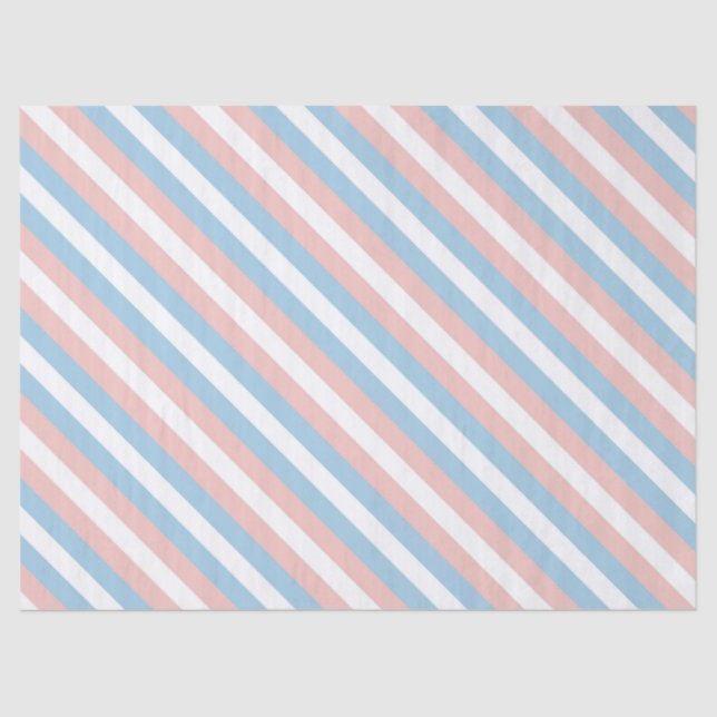 Papier Mousseline Diagonale rose, bleu et blanc (Recto)