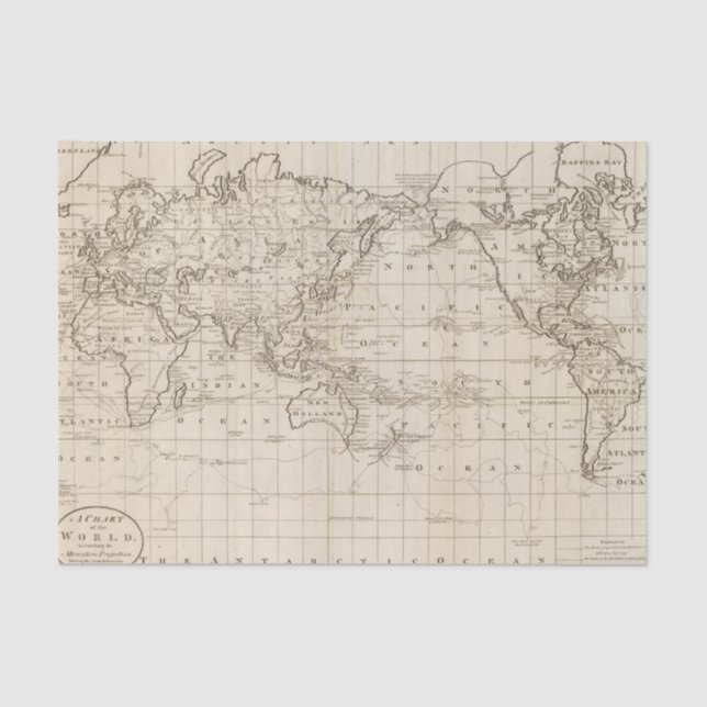 Papier Mousseline Diagramme du monde (Recto)