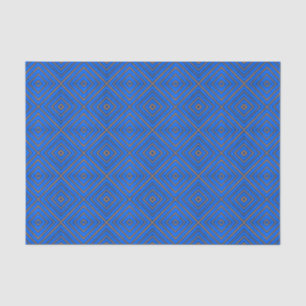 Papier Mousseline Diamant Hypnotique Bleu Et Orange Art Pop Moderne