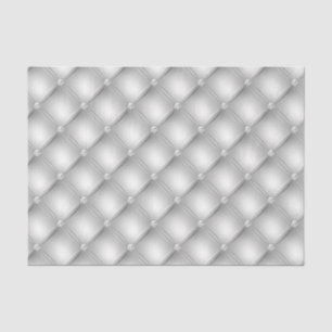 Papier Mousseline Diamant Tufté Argent Faux Cuir Versé