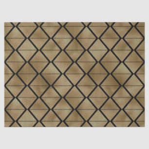 Papier Mousseline Diamants Art déco d'or sur une page déco noire