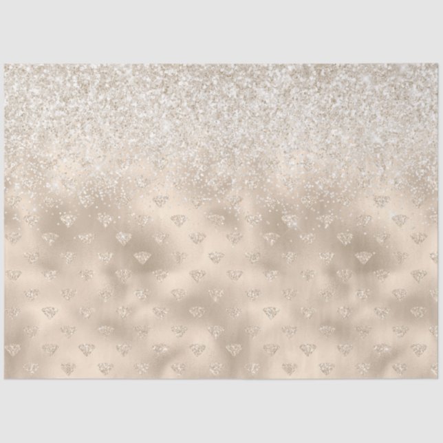 Papier Mousseline Diamants de Parties scintillant Gold White Glitz (Recto)