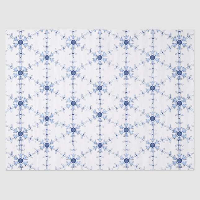 Papier Mousseline Diamond Snowflake Pattern Wrapping Paper (Recto)