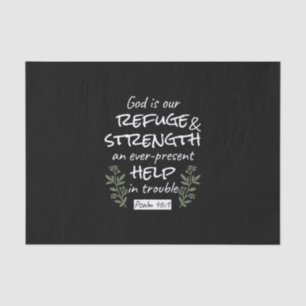 Papier Mousseline "Dieu est notre refuge et notre force" Psaume 46:1