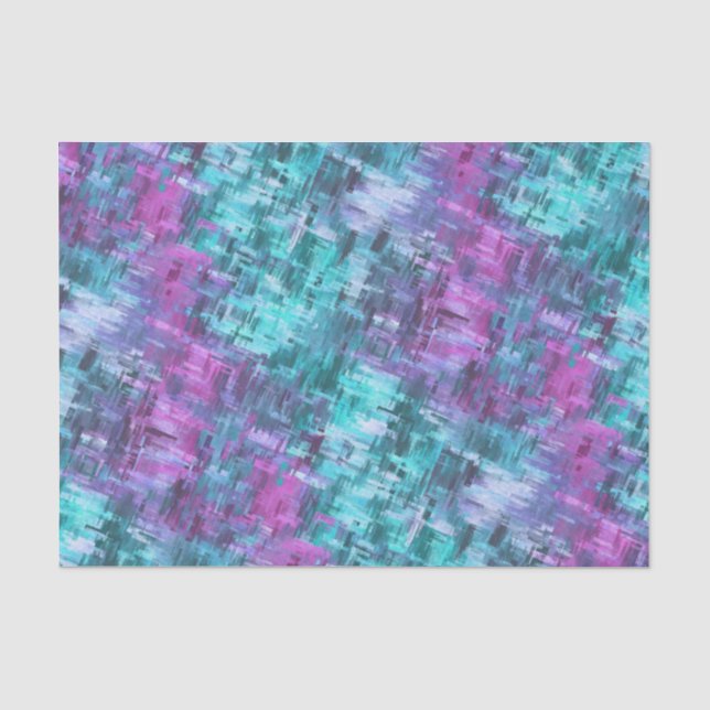 Papier Mousseline digihatch - turquoise et violet : (Recto)