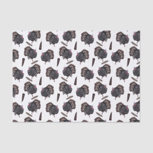 Papier Mousseline Dindons et plumes - Livre blanc (Recto)