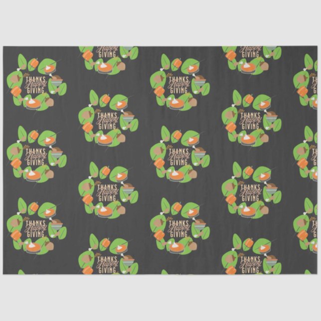 Papier Mousseline Dîner d'action de grâce Turquie Citrouille automne (Recto)