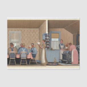 Papier Mousseline Dîner pour Threshers par Grant Wood