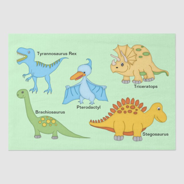 Papier Mousseline Dinosaures (Recto)
